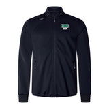 The Siena College Elite Windstopper Jacket by EMB Canterbury features the "Siena Rugby" logo on the left chest and a small emblem on the right shoulder, designed for enhanced mobility and weatherproofing.