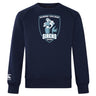 The Eckerd College Club Crew Sweatshirt by Canterbury in navy blue features the Sirens Rugby team logo and an embroidered CCC logo on the sleeve. Brand: WRS Canterbury.