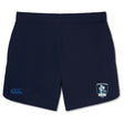 The Eckerd College Women's Elite Woven Short by EMB Canterbury features a navy design with a Sirens team logo on the right leg and a Canterbury logo on the left.