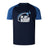 The Play Rugby USA Elite Training Tee by WRS Canterbury features navy and light blue Vapodri fabric, a "Play Rugby USA" logo with three stars, and echoes the Canterbury Elite Training Tee style for lightweight durability.