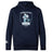 The WRS Canterbury Eckerd College Club Lightweight Hoodie features a navy design with the Sirens Rugby mermaid logo holding a rugby ball on the front and includes a convenient kangaroo pocket.