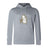 The Five Star Rugby Club Lightweight Hoodie by WRS Canterbury features a light gray color, front pocket, and gold/black-outlined telescope and five stars graphic—ideal for stargazers seeking a custom hoodie.