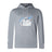 The Play Rugby USA Club Lightweight Hoodie by WRS Canterbury features "PLAY USA RUGBY" and a rugby ball graphic in white and blue, with a kangaroo pocket. Ideal for Canterbury Club fans seeking comfort and style.