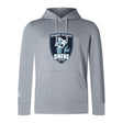 The Eckerd College Club Lightweight Hoodie by Canterbury from WRS Canterbury features a light gray design, kangaroo pocket, and Sirens Rugby logo with a mermaid holding a rugby ball on the front.