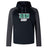 The WRS Canterbury Siena College Club Lightweight Hoodie boasts a black and gray design with "Siena Rugby" in green and white text. Featuring a kangaroo pocket, this stylish hoodie is ideal for casual wear.