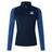 The Play Rugby USA Women's Elite First Layer by EMB Canterbury is a navy and blue long-sleeve pullover with VapoDri technology, a quarter-zip, "Play Rugby" chest logo, and a small EMB Canterbury logo on the shoulder.