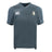 The Five Star Rugby Vapodri Evader Jersey by EMB Canterbury is a gray short-sleeve rugby jersey with moisture-wicking technology, a white logo on the right chest, and a crest on the left chest.