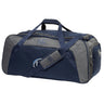 The EMB Canterbury Play Rugby USA Holdall Duffle Bag features navy blue and gray water-repellent fabric, a shoulder strap, zippered compartments, and a small side logo—ideal as a rugby gear holdall.
