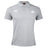 The Play Rugby USA Waimak Polo by EMB Canterbury is a light grey men's rugby shirt with a collar, three buttons, and embroidered Canterbury and "Play Rugby" logos on the chest.