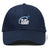 The Play Rugby USA Flexfit Drill Cap by Canterbury features a navy blue curved brim and displays the "Play Rugby USA" logo in white and light blue with three stars above, made by EMB Canterbury.