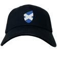 Just in: EMB Canterbury's Scotland Shield Flex Drill Cap in black featuring a shield with the iconic blue and white saltire emblem.