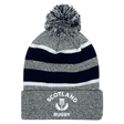 Embroidered Nations of Rugby Scotland Hooped Pom-Pom Beanie by EMB Augusta.
