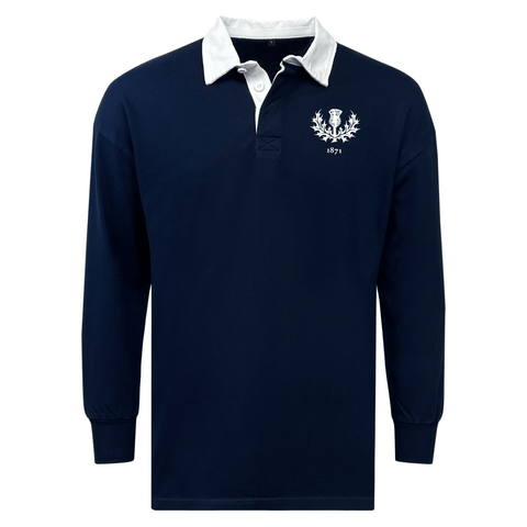 Maglia Rugby Scotland Per Bambini - Maniche Lunghe, Cotone 100%, Colore Blu Navy, Per Appassionati Di Sei Nazioni - Foto 1
