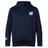 The EMB Canterbury Scotland Shield Club Lightweight Hoodie in navy blue is ideal for rugby fans, featuring a small Scottish flag on the chest and a white logo on the left sleeve.