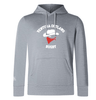 The Ventura Outlaws Rugby Club Lightweight Hoodie by WRS Canterbury is a gray hooded sweatshirt that has "Ventura Outlaws Rugby" written on the front, featuring an image of a hat and bandana, along with a convenient kangaroo pocket for added comfort.