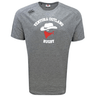 The Ventura Outlaws Rugby Tempo Vapodri T-Shirt by WRS Canterbury features a sleek grey design with "Ventura Outlaws Rugby" text and VapoDri technology. Pair it with a white hat and red bandana logo for a stylish, moisture-wicking ensemble that keeps you comfortable all day long.
