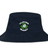 The Clover Blue Eagles Rugby Crusher Bucket Cap by EMB S&S Activewear is a navy cotton twill hat featuring a rugby ball and shamrock Clover Rugby logo on the front, combining style with sun protection.