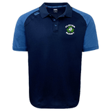 Navy and blue rugby shirt featuring the "Clover Blue Eagles" logo on the chest, expertly crafted by EMB Canterbury using lightweight and durable Vapodri fabrics.