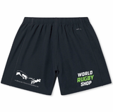 The Sacramento RFC 7s Yokohama Short by Canterbury features "WORLD RUGBY SHOP," a two-hands graphic, and "Huang Touch Chiropractic"—perfect for rugby fans and inspired by the spirit of Canterbury Yokohama.