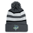 Striped acrylic fabric Seattle Seawolves Rugby Hooped Pom Pom Beanie with pom-pom and EMB Augusta logo.