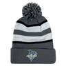 Striped acrylic fabric Seattle Seawolves Rugby Hooped Pom Pom Beanie with pom-pom and EMB Augusta logo.