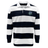 Cotton/Poly blend white and navy striped Seattle Seawolves Hooped Classic Jersey with a team logo on the left chest by EMB Mudoo.