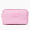 The Original Side Line Bag by SLB is a rectangular light pink waterproof neoprene zippered organizer featuring a stitched "sideline NYC" label on the front, designed for female athletes.
