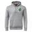 The South Africa Shield Club Hoodie by EMB Canterbury is a gray hoodie with a small South African flag emblem on the left chest, featuring a front pocket and drawstring hood—a perfect choice for rugby supporters.