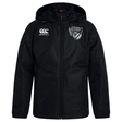 Chicago Valkyries Club Vaposhield Stadium Jacket with hood, featuring white EMB Canterbury logo on right chest and a green and white CCC Rugby Club emblem on the left.