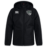 Chicago Valkyries Club Vaposhield Stadium Jacket with hood, featuring white EMB Canterbury logo on right chest and a green and white CCC Rugby Club emblem on the left.