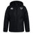 A black DePaul University Club Vaposhield Stadium Jacket by EMB Canterbury featuring a VapoShield logo on the right chest and a sports team emblem on the left chest.