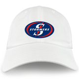An EMB Alpha Broder Stormers Rugby Cotton Twill Dad Cap with the letter s on it, representing the Stormers rugby team.