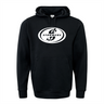 The Stormers 60/40 Pullover Hoodie by WRS Augusta is a black fleece with a bold white Stormers chest logo, front pocket, and drawstring hood—perfect for any rugby fan’s hoodie collection.