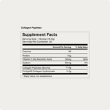 Supplement facts label for Momentous Collagen Peptides by Momentous, featuring nutrition info per 1 scoop (16.9g): calories, protein, vitamin C, sodium, and collagen from grass-fed bovine for effective joint support.