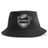 Black recycled polyester ICRON Sustainable Bucket Hat with an embroidered crest featuring a football and the text “ICRON.”