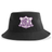 Western Carolina University Sustainable Bucket Hat in black, featuring a purple and white emblem that reads “Western Carolina Rugby 1990.”
