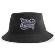 The Valley Panthers Girls Rugby Sustainable Bucket Hat by EMB S&S Activewear features a purple and white “Valley Panthers Girls Rugby” logo on the front—an eco-friendly, casual outdoor hat ideal for any fan.