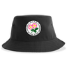 Introducing the Society of Iowa Rugby Referees Sustainable Bucket Hat by EMB S&S Activewear—a black, unstructured bucket hat adorned with a circular front logo featuring pink flowers and “Society of Iowa Rugby Referees.” Both stylish and eco-friendly, it’s the perfect accessory to show your support on and off the field.