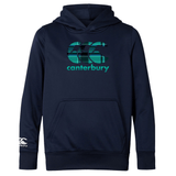 The WRS Canterbury Tartan CCC Club Lightweight Hoodie in navy blue showcases the Kiwi tartan logo on the chest and sleeve, with a front pocket and adjustable hood.