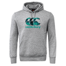 The Canterbury Tartan CCC Club Hoodie by WRS Canterbury is a gray club hoodie crafted from soft sweatshirt fleece with a front pocket. It features a large stylized CCC logo and "Canterbury" in teal on the chest.