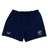 Women's USA Rugby RWC Pro Away Shorts by Castore in navy blue, featuring USA Rugby and Castore logos. Comes with a mouth guard pocket for convenience and a silicone waist grip for a snug fit during intense matches.