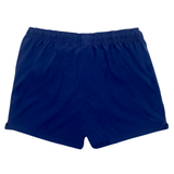 The Women's USA Rugby Zippered Shorts by Castore are plain navy blue shorts with an elastic waistband, displayed against a white background.