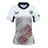 Show your pride in the Women's USA Rugby 24/25 Pro 7's Away Jersey by Castore, featuring red diagonal stripes, a navy collar and sleeve accents, sponsor logos, and an American flag patch on the right sleeve.