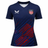 The Women's USA Rugby 24/25 7s Olympic Pro Home Jersey by Castore features navy blue fabric with red diagonal stripes, a Castore logo on the right chest, and a USA shield badge on the left chest.