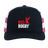 The USA Rugby Throwback Flag Cap by EMB Augusta is a black cap featuring "USA Rugby" and a red eagle logo on the front, plus bold red and white side stripes for a classic rugby look.