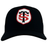 Front view of a black Stade Toulousain Classic 99 Trucker Cap by Nike featuring an embroidered ST crest with intertwined "S" and "T" letters in white and red, bordered by a red and white shield design.
