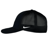 Stade Toulousain Classic 99 Trucker Cap by Nike, featuring a black mesh back with a white Nike logo on the side, utilizes the signature Nike Dry-Fit fabric for ultimate comfort.