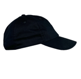 A black and pink adjustable Stade Toulousain Heritage 86 Cap by Nike with six panels and a curved brim, viewed from the side on a plain white background.