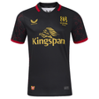 Introducing the Ulster Rugby 24/25 Replica Provincial Jersey by Castore, this black jersey features striking red accents, gold logos, and a lion design on the chest, perfectly reflecting the spirit of the team.