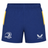 The Leinster 25/26 Home Pro Short by Castore features a blue design with yellow side accents, high-performance ripstop fabric, Leinster Rugby logo on the left leg, and the Castore logo on the right.